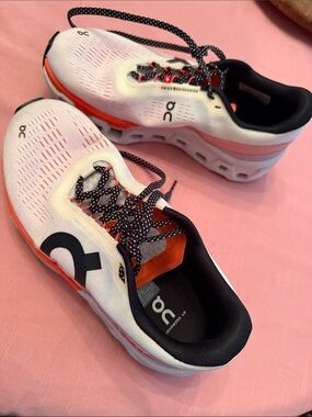 On Running Women's White and Orange Performance Running Shoes